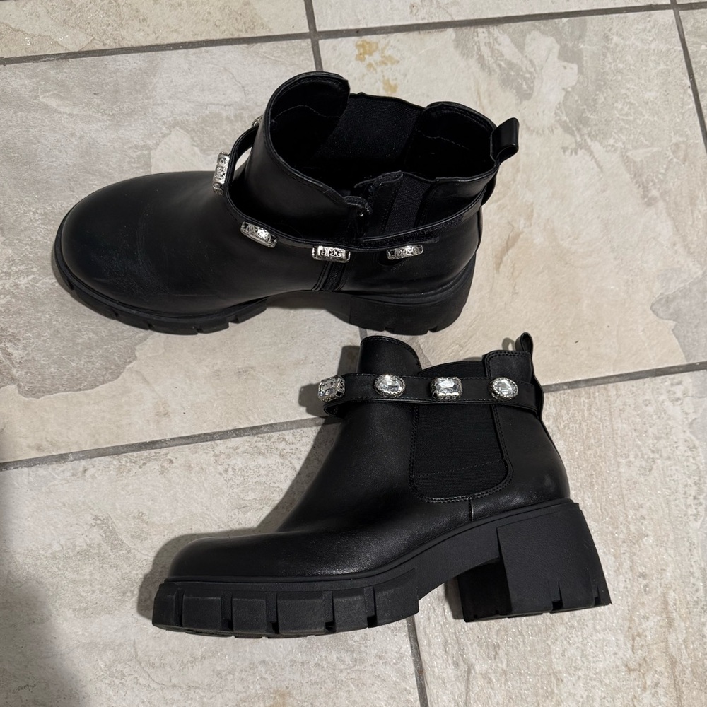 Torrid chunky ankle boots with gemstones!